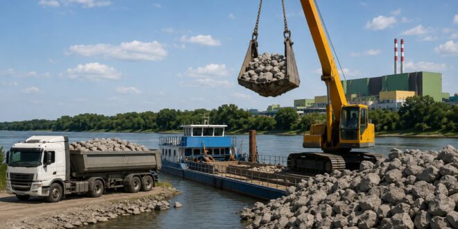 200 ezer tonna kővel segítik a paksi beavatkozást
